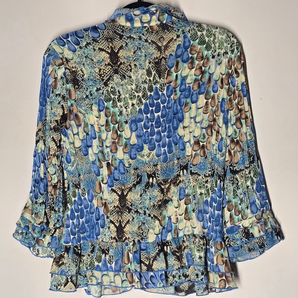 Vintage Y2K Whimsigoth Sheer Crinkle Ruffle Romantic Top Agora Womens S - Picture 6 of 7